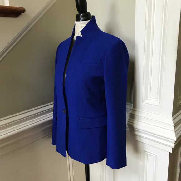 JCrew Regent Blazer Jacket Womens 14 Royal Blue Four Season Stretch - Picture 7 of 12